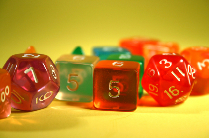 Assorted dice for gaming